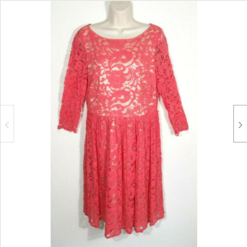 ELIZA J Fit and Flare Dress Floral Lace 3387E1M